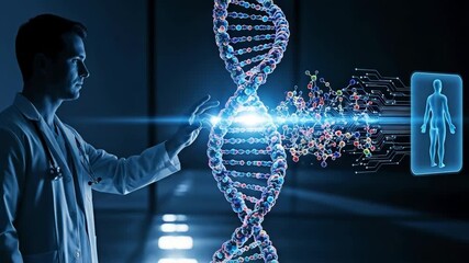 Scientist exploring the genetic concept for the science and technology. - Powered by Adobe