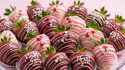 A traditional spring holiday celebration featuring a basket of colorful painted Easter eggs with vibrant patterns and red and yellow designs as a festive seasonal decoration