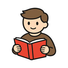 man with a book sticker vector on a white background
Colored vector sticker on a white background