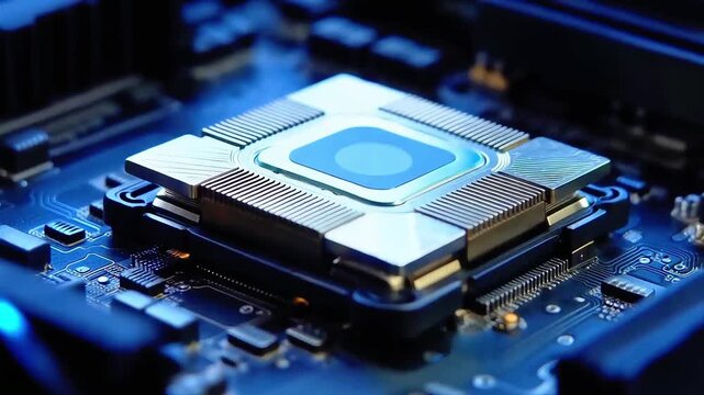 close up of computer circuit board