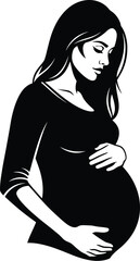 pregnant woman silhouette vector