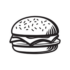 Fototapeta premium Burger Food icon white background vector design.