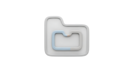 Isolated white plastic object on transparent background