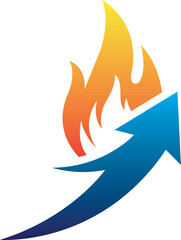 Naklejka premium Fire Arrow Growth Logo Design Startup Energy Vector