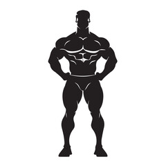 silhouette of bodybuilder