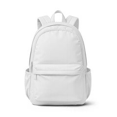 An image of a white Backpacks isolated on a white background