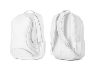 An image of a white Backpacks isolated on a white background