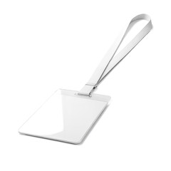 An image of a white Badge isolated on a white background