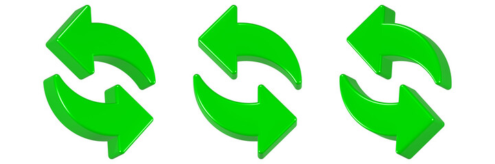 refresh icon 3d render green color