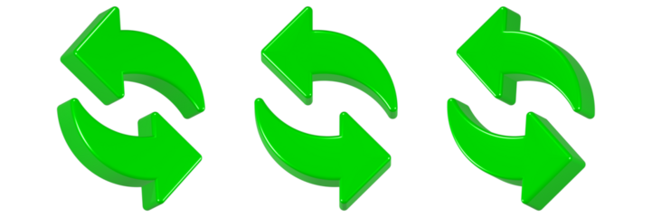 refresh icon 3d render green color