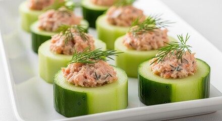Cucumber Bites with Salmon - A Refreshing Appetizer.