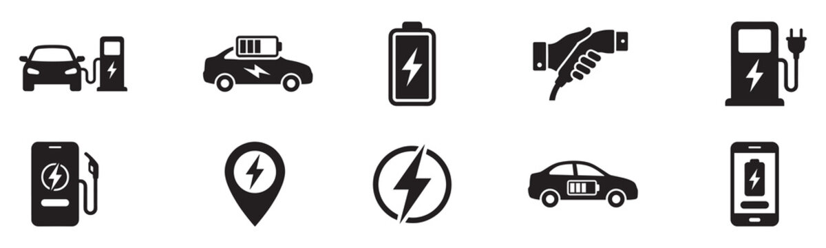 Car charging point icon. Electric plug symbol. Electricity sign. Electric car icon.	
