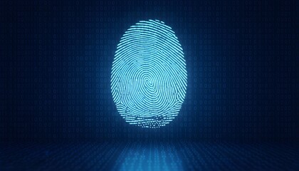 A large blue digital egg is illuminated in a dark room with a grid floor