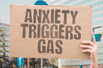 "Anxiety Triggers Gas" Nervous system impacts digestive processes. NERVOUS. SYSTEM. IMPACTS. DIGESTIVE. PROCESSES.