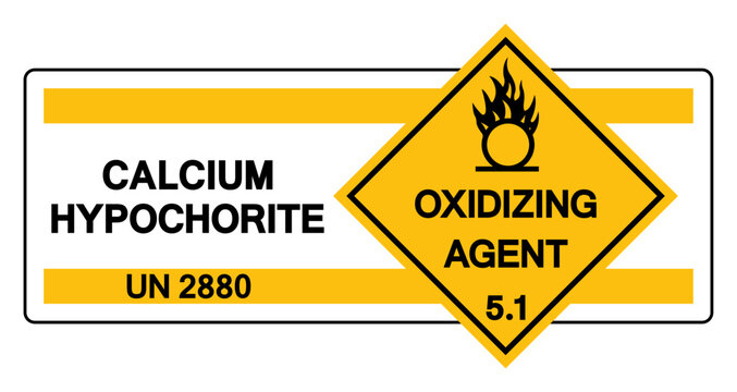 Calcium Hypochlorite UN 2880 Symbol Sign, Vector Illustration, Isolate On White Background, Label.EPS10