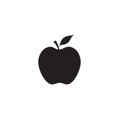Fototapeta premium Apple food icon black vector background design.