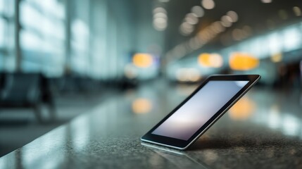 Tablet device on surface with transparent