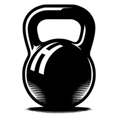 kettlebell, exercise equipment, vector image illustration 