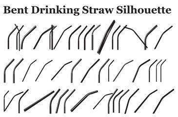 Bent Drinking Straw Silhouettes