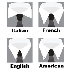 Four types of shirt male collars
