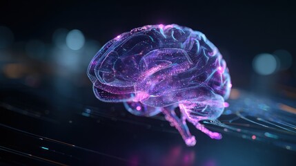 Transparent 3 d brain illustration