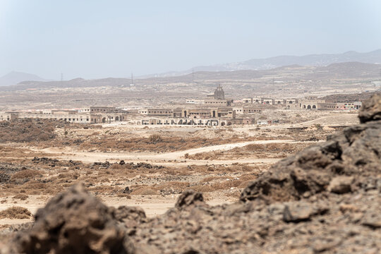 Abandoned sanatorium and leper colony ruins in Abades, Tenerife, Canary Islands, Spain.