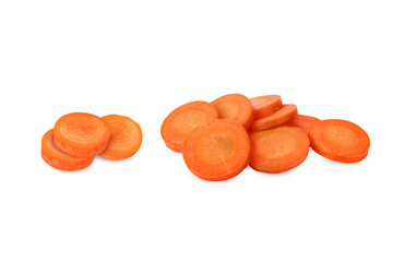 Orange Carrot Round Slices for Healthy Diet and Recipe Ingredient on Transparent Background Png