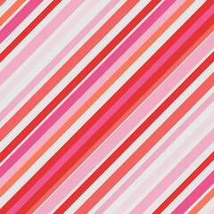 Obraz premium Striped diagonal lines seamless pattern in red, pink and coral. For fabric, textile, wrapping paper and backgrounds