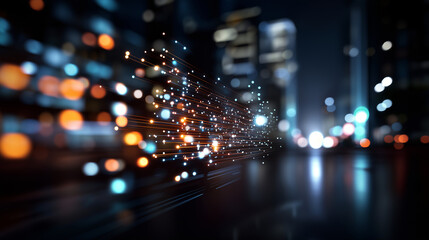 Abstract big data visualization background technology innovation digital transformation marketing AI artificial intelligence concept cybersecurity business visual