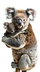 Koala Mother and Baby - A Tender Moment in the Wild.