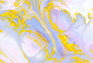 pastels with bold yellow marbling abstract design