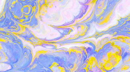  dramatic blue bold yellow pastel pink marbling