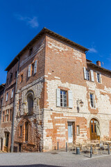 Historic brick building in the center of Albi, France