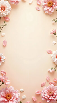 Soft Romantic Valentine&rsquo;s Day Background with Pink Peonies