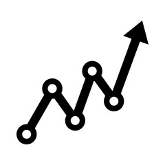 Upward Growth Chart Icon Symbolizing Business Success and Progress