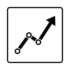 Upward Arrow Growth Chart Icon for Business Success and Progress