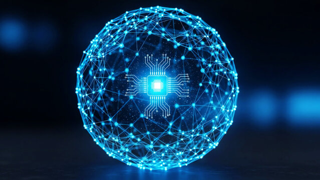 Global network connected by centralized digital hub - Powered by Adobe