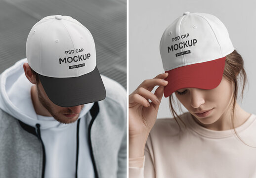 Baseball cap mockup set