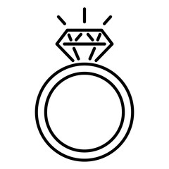 Valentines Day Ring With Diamond Icon