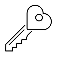 Valentines Day Key Heart Icon