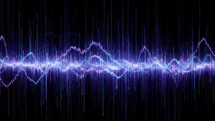 Abstract waveform visualization showing a digital representation of data and signal processing