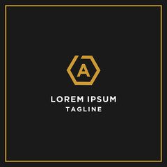 Fototapeta premium da or ad hexagon logo