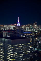 Naklejka premium Shinjuku Night View from Tokyo Metropolitan Government