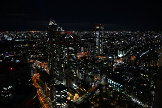 Tokyo Night Skyline from Metropolitan Government Building