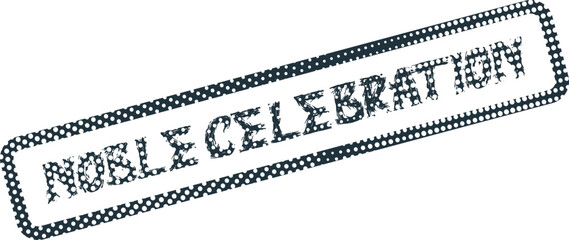 Fototapeta premium Elegant Event Stamp Graphic Featuring Noble Celebration Text Composed of Many Tiny People Figures