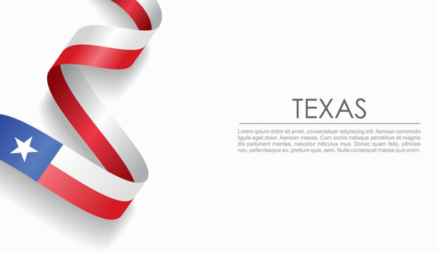 Texas flag wavy ribbon, symbolizing national pride, ideal for patriotic or cultural design themes. Vector illustration.