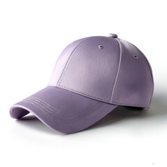 Fototapeta premium Textured lavender baseball cap with a structured crown, isolated on transparent background