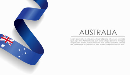 Australian flag wavy ribbon, symbolizing national pride, ideal for patriotic or cultural design themes. Vector illustration.