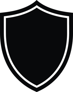 Black shield icon with white outline
