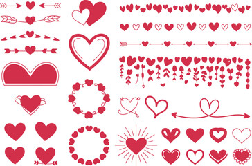 Red Heart Design Elements &ndash; Perfect for Valentine&rsquo;s, Wedding Invites, Social Media & Romantic Branding